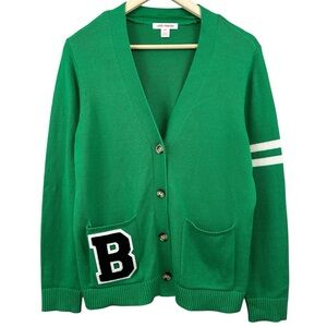 Joe Fresh Cardigan Varsity Lettered Green Size Medium